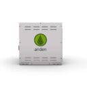 Gray equipment with ventilation slits and a green logo featuring a stylized leaf and the word "anden."