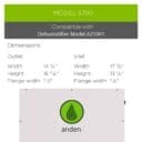 Specifications for Model 5790 dehumidifier, including dimensions for outlet and inlet connections.