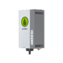 Anden humidifier with a green logo, control panel on the side, and a cylindrical outlet at the bottom.