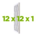 12x12x1 air filter with a white frame and diamond-patterned mesh, displayed against a plain background.