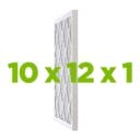 Air filter with a diamond pattern, dimensions 10 x 12 x 1, displayed prominently in green text.