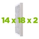 Air filter with a diamond pattern, dimensions 14 x 18 x 2 inches, displayed against a white background.